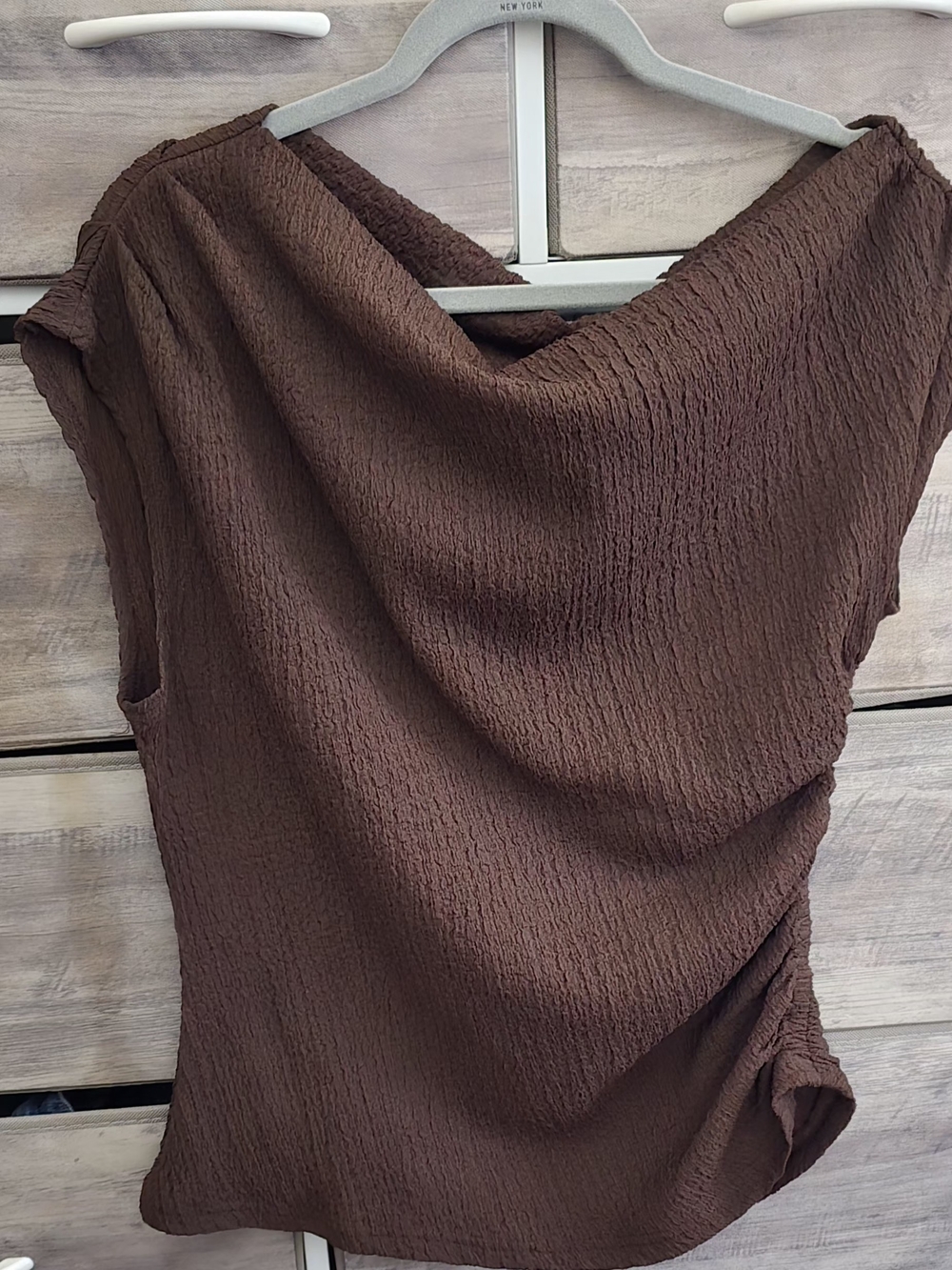 Brown Draped Women’s Top